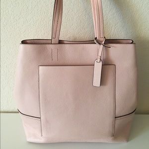 J. Crew pink leather tote bag - great for work!
